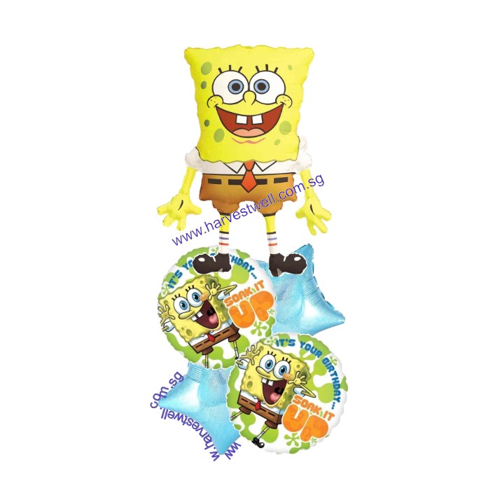Spongebob Squarepants Birthday Soak it up Balloon Bouquet Singapore